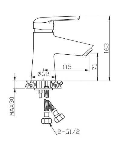 Смеситель для раковины Orange Tony M54-021Gr Графит