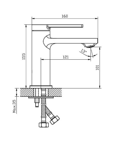Смеситель для раковины Orange Splito M36-021cr Хром