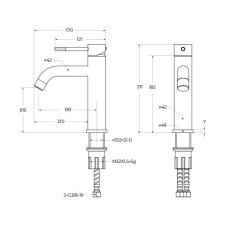 Смеситель для раковины с донным клапаном CEZARES RELAX-LS1-NOP