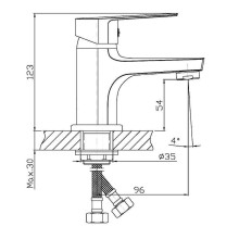 Смеситель для раковины Orange Loop M26-021Ni Никель