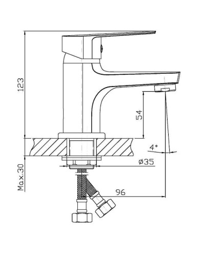 Смеситель для раковины Orange Loop M26-021Ni Никель