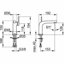 Смеситель для раковины Keuco Edition 400 51504 010102 Хром