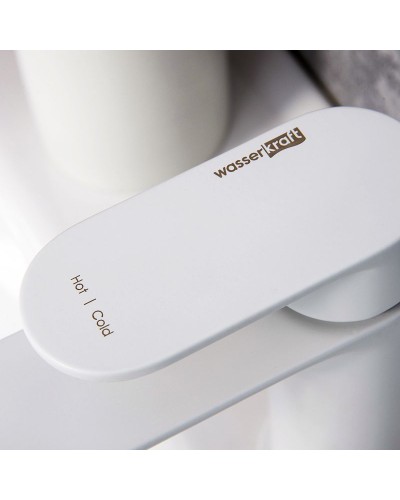 Смеситель для раковины WasserKRAFT Mindel 8503H Белый матовый