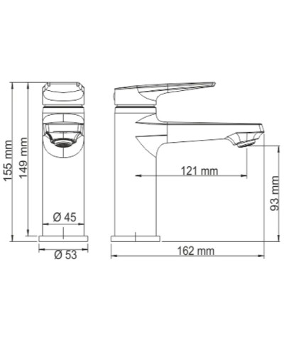 Смеситель для раковины WasserKRAFT Glan 6603 Черный глянцевый
