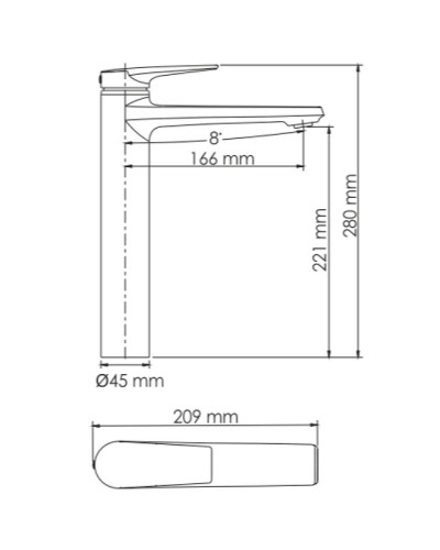 Смеситель для раковины WasserKRAFT Glan 6603H Черный глянцевый