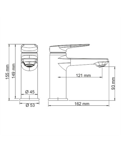 Смеситель для раковины WasserKRAFT Wiese 8403 Оружейная сталь
