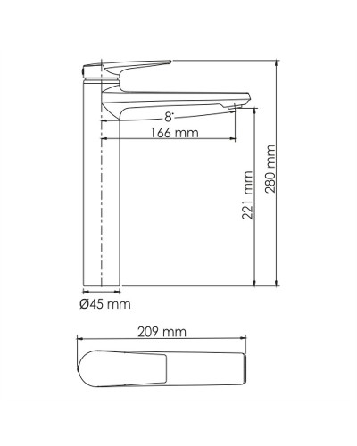 Смеситель для раковины WasserKRAFT Wiese 8403H Оружейная сталь