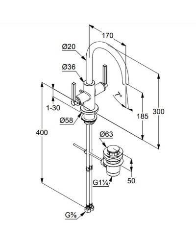 Смеситель для раковины Kludi Nova Fonte 201180515 Хром
