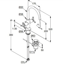 Смеситель для раковины Kludi Nova Fonte 201180539 Хром