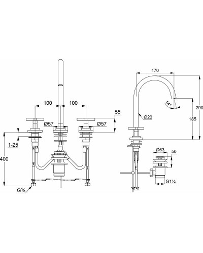Смеситель для раковины Kludi Nova Fonte 201430520 Хром