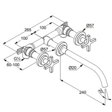 Смеситель для раковины Kludi Nova Fonte 201460520 Хром