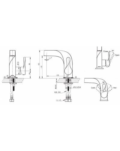 Смеситель для раковины Bravat Wave F174108C-2