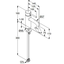 Смеситель для раковины Kludi Bozz 382723976 Черный матовый