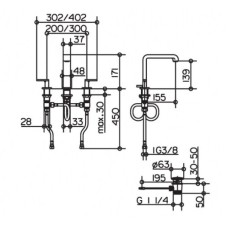 Смеситель для раковины с донным клапаном KEUCO Edition 300 53015010000