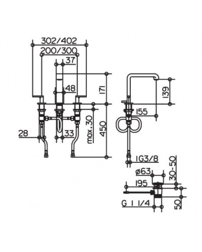 Смеситель для раковины с донным клапаном KEUCO Edition 300 53015010000