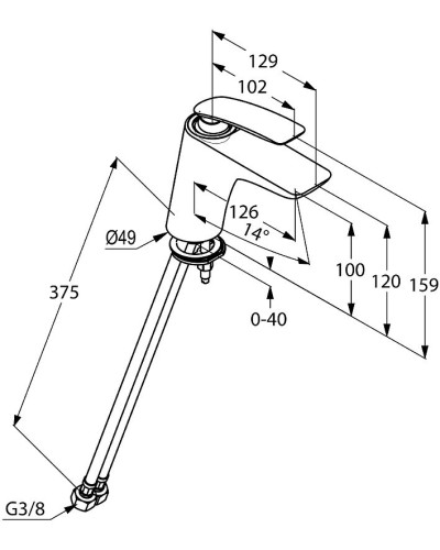 Смеситель для раковины Kludi Balance 520268775 Черный Хром