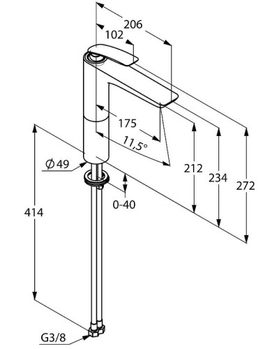 Смеситель для раковины Kludi Balance 522968775 Черный Хром