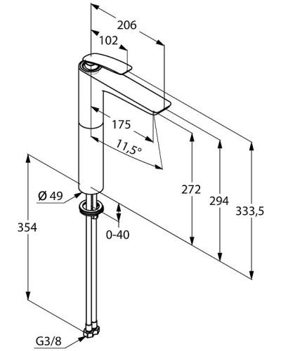 Смеситель для раковины Kludi Balance 522988775 Черный Хром