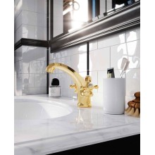 Смеситель для раковины Kludi Adlon 510104520 Золото 23 карат