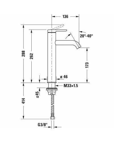 Смеситель для раковины Duravit C.1 C11030002010 Хром