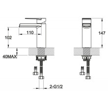 Смеситель для раковины без донного клапана BelBagno Carin CAR-LVM3-CRM