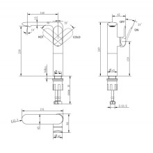 Смеситель для раковины-чаши без донного клапана BelBagno Ferrano FER-LMC-CRM