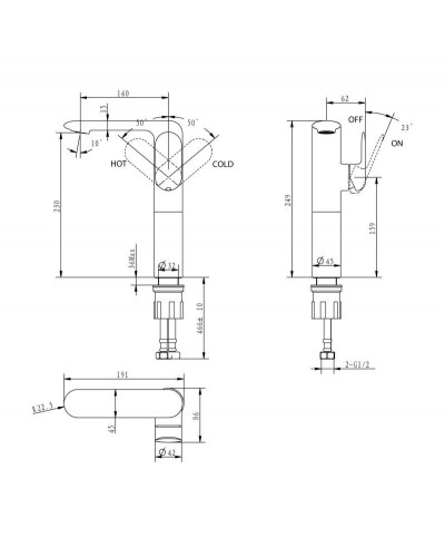 Смеситель для раковины-чаши без донного клапана BelBagno Ferrano FER-LMC-CRM