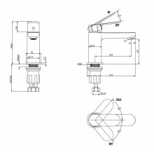 Смеситель для раковины без донного клапана BelBagno Ancora ANC-LVM-CRM