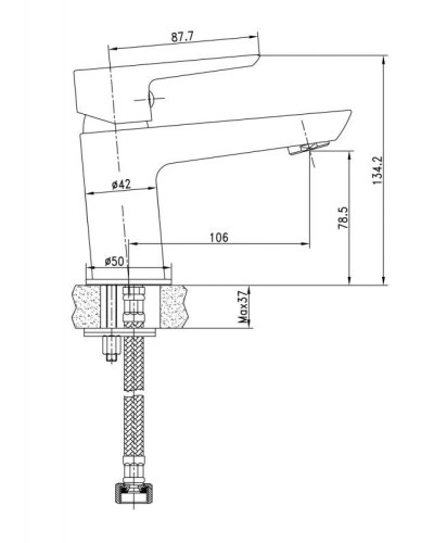 Смеситель для раковины без донного клапана BelBagno Rowena ROW-LVM-CRM