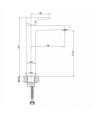 Смеситель для раковины-чаши без донного клапана BelBagno Rowena ROW-LMC-CRM