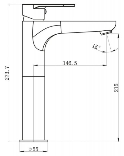 Смеситель для раковины-чаши без донного клапана BelBagno Loyd LOY-LMC-CRM