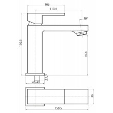 Смеситель для раковины без донного клапана BelBagno Magna MAG-LVM-CRM