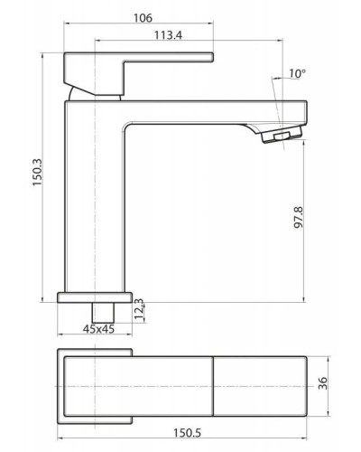 Смеситель для раковины без донного клапана BelBagno Magna MAG-LVM-CRM