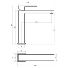 Смеситель для раковины-чаши без донного клапана BelBagno Magna MAG-LMC-CRM