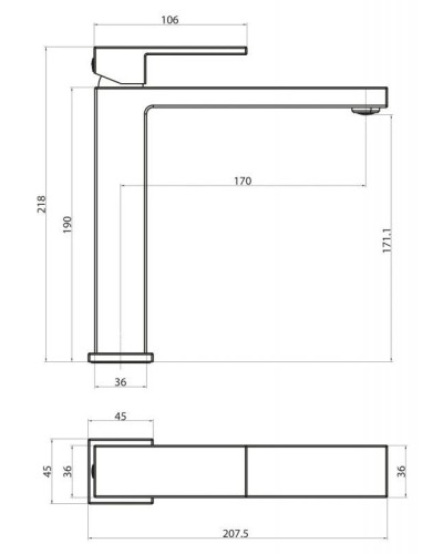 Смеситель для раковины-чаши без донного клапана BelBagno Magna MAG-LMC-CRM