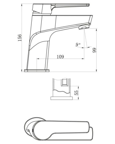 Смеситель для раковины без донного клапана BelBagno Loren LOR-LVM-CRM