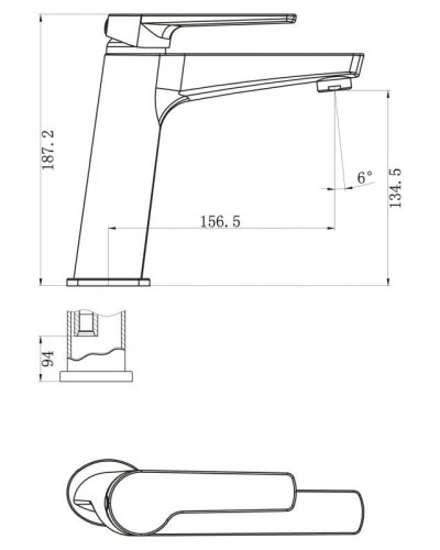 Смеситель для раковины без донного клапана BelBagno Loren LOR-LVMA-CRM