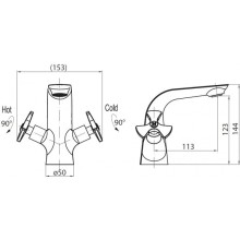 Смеситель для раковины без донного клапана BelBagno Elica Tre ELI-LV-CRM