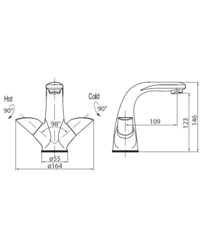 Смеситель для раковины без донного клапана BelBagno Tiara Twist TIA-LV-CRM