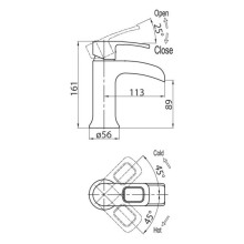 Смеситель для раковины без донного клапана BelBagno Versa VER-LVM-CRM