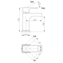 Смеситель для раковины без донного клапана BelBagno Fonte FON-LVM-CRM