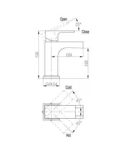 Смеситель для раковины без донного клапана BelBagno Fonte FON-LVM-CRM