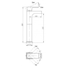 Смеситель для раковины-чаши без донного клапана BelBagno Fonte FON-LMC-CRM