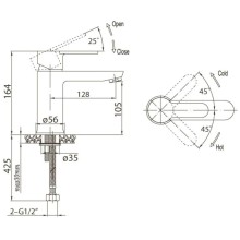 Смеситель для раковины без донного клапана BelBagno Tanaro TAN-LVM-CRM