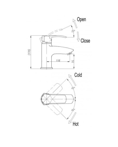 Смеситель для раковины без донного клапана BelBagno Brenta BRE-LVM-CRM