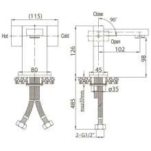 Смеситель для раковины без донного клапана BelBagno Tevere TEV-LV-CRM