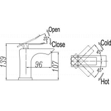Смеситель для раковины без донного клапана BelBagno Ticino TIC-LVM-CRM