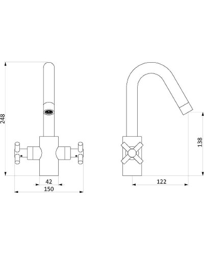 Смеситель для раковины Damixa RedBlu Neo Classic 240210000 Черный