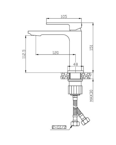 Смеситель для раковины Orange Lutz M04-021b Черный