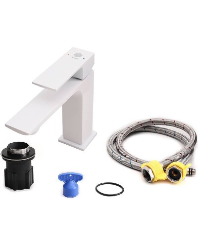 Смеситель для раковины Orange Lutz M04-021w Белый